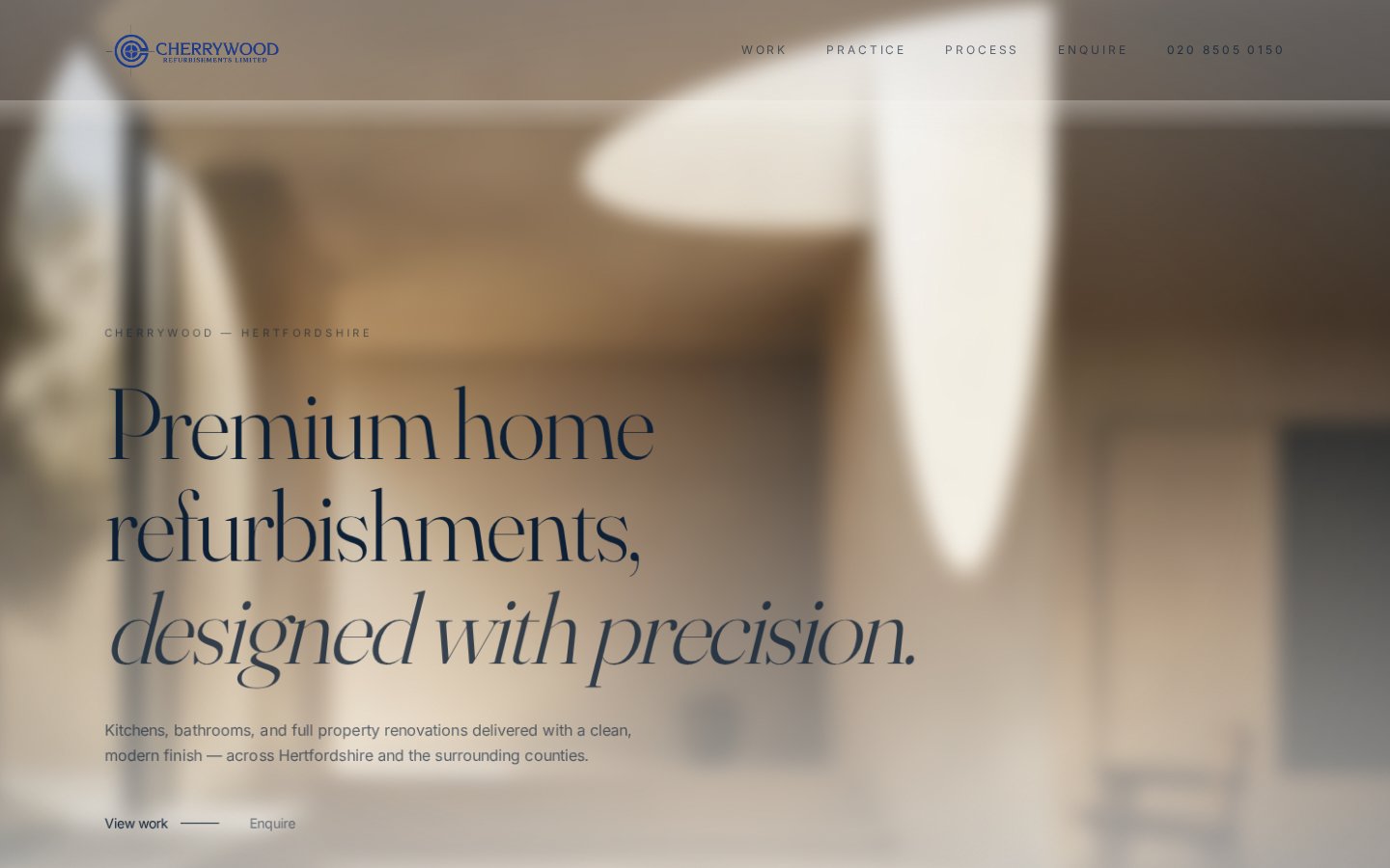 Cherrywood Refurbishments home refurbishment & renovation website designed by Clear Web Studio
